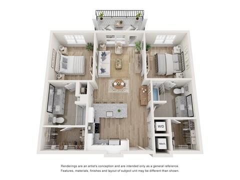 A floor plan of a house with a living room, dining room, kitchen, and bedrooms.